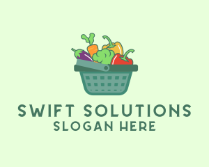 Vegetable Grocery Basket logo design