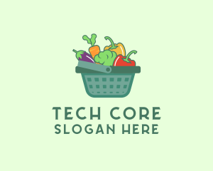 Vegetable Grocery Basket logo design