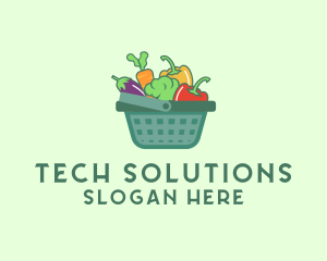 Vegetable Grocery Basket logo design