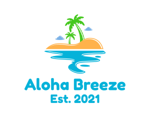 Summer Beach Island  logo design