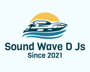 Sun Wave Speedboat logo design