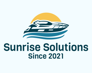 Sun Wave Speedboat logo design