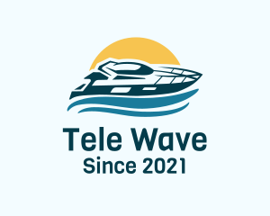 Sun Wave Speedboat logo design