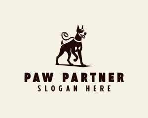 Doberman Dog Leash logo design