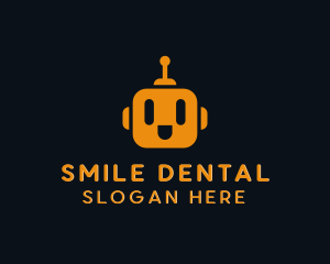 Smiley Robot Head Antenna logo design