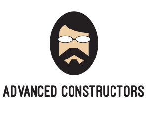 Hipster Man Beard logo design