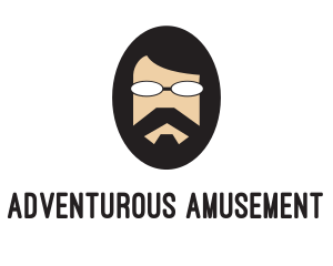 Hipster Man Beard logo design