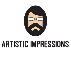 Hipster Man Beard logo design