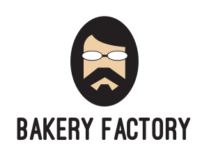 Hipster Man Beard logo design