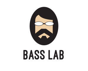 Hipster Man Beard logo design