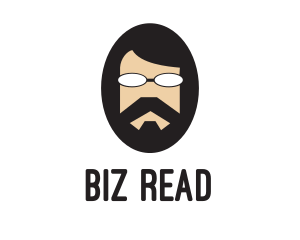 Hipster Man Beard logo design