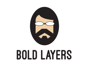 Hipster Man Beard logo design