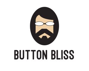 Hipster Man Beard logo design