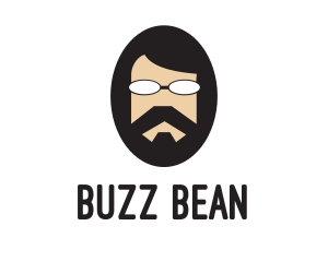 Hipster Man Beard logo design