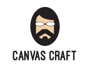 Hipster Man Beard logo design