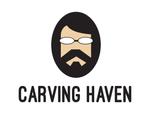 Hipster Man Beard logo design