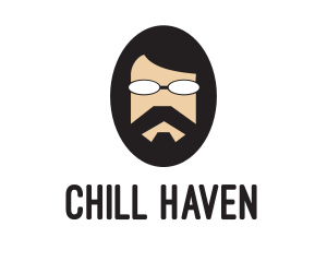 Hipster Man Beard logo design