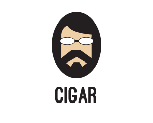 Hipster Man Beard logo design