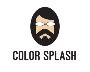 Hipster Man Beard logo design