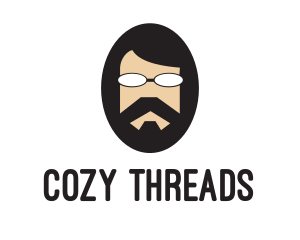 Hipster Man Beard logo design