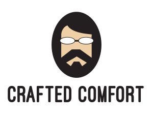 Hipster Man Beard logo design