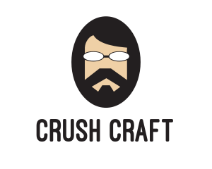 Hipster Man Beard logo design