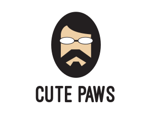 Hipster Man Beard logo design