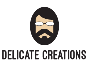 Hipster Man Beard logo design