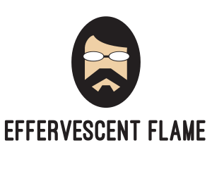 Hipster Man Beard logo design