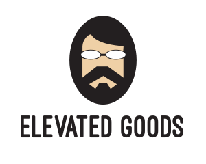 Hipster Man Beard logo design