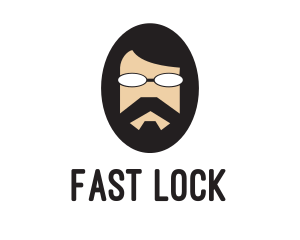 Hipster Man Beard logo design