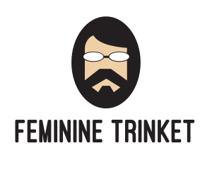 Hipster Man Beard logo design