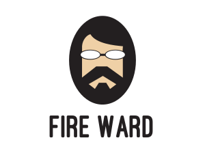 Hipster Man Beard logo design