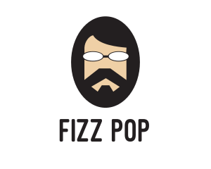 Hipster Man Beard logo design