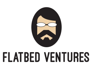 Hipster Man Beard logo design