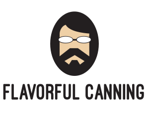 Hipster Man Beard logo design