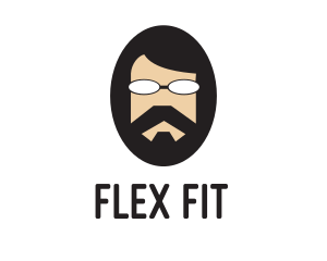 Hipster Man Beard logo design