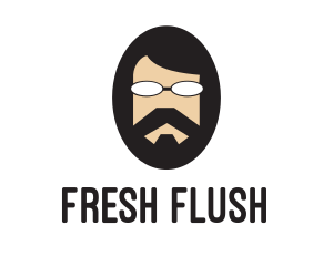 Hipster Man Beard logo design