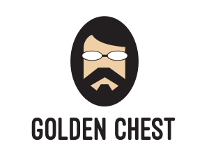 Hipster Man Beard logo design