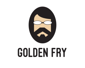 Hipster Man Beard logo design