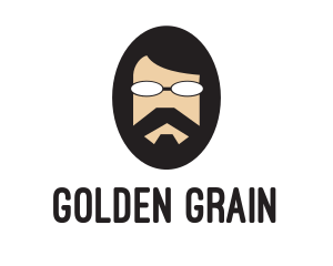 Hipster Man Beard logo design