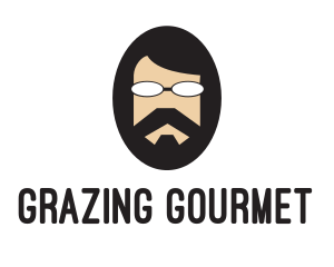 Hipster Man Beard logo design