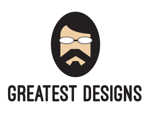 Hipster Man Beard logo design