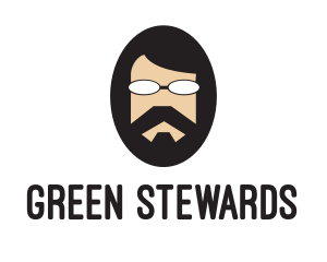 Hipster Man Beard logo design