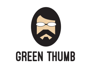 Hipster Man Beard logo design