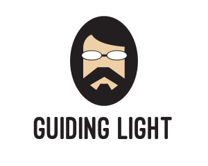 Hipster Man Beard logo design