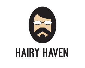 Hipster Man Beard logo design