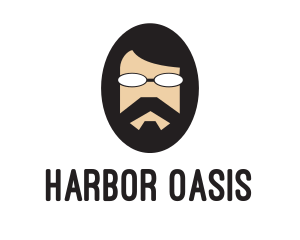 Hipster Man Beard logo design