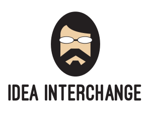 Hipster Man Beard logo design