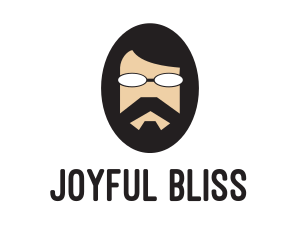 Hipster Man Beard logo design